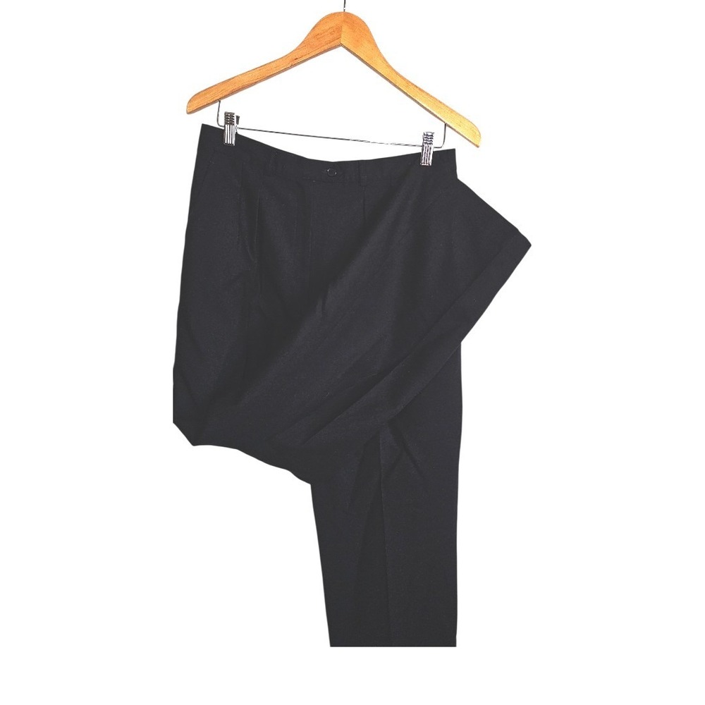 Giorgio Sant Angelo Women's Pleated Black Merino Lined Wool Pants Sz 14 Vintage - Picture 8 of 9